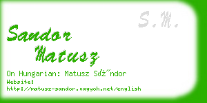 sandor matusz business card